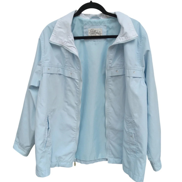 4/$15 Coat Collectibles Lightweight Jacket Light Blue w/ Embroidery XL - Picture 2 of 14